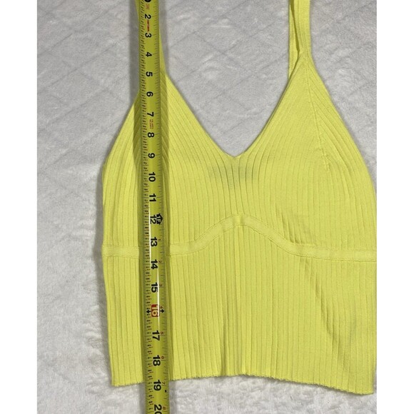 Lulus Bright Yellow Knit Two-Piece Cardigan Set Stretch Preppy Spring Sz Lg NWT - Picture 5 of 8